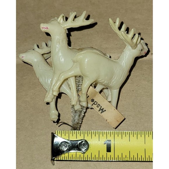 9 Vtg NOS Japan Mini 1.5" Celluloid REINDEER HTF XMAS Pipe Cleaner Picks 1940s - Picture 14 of 16